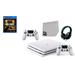 Sony PlayStation 4 Pro Glacier 1TB Gaming Consol White 2 Controller Included with Call of Duty Black Ops 4 BOLT AXTION Bundle Used