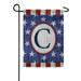 America Forever 4th of July Patriotic Monogram Garden Flag Letter C 12.5 x 18 inch Stars and Stripes Red White Blue American Independence Day Outdoor Yard Decorative USA Flag