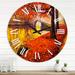 DESIGN ART Designart Romantic Sunset Through Trees in Park II Lake House wall clock 36 In. Wide x 36 In. High