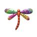 SDJMa Colored Metal Dragonfly Wall Decor Glass Outdoor Wall Art Hanging Garden Decorations for Living Room Bedroom