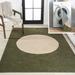 Cirkel Minimalist Geometric Dot Machine-Washable Green/Cream 4 ft. x 6 ft. Area Rug