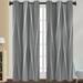 Innerwin Grommet Blackout Window Treatments Thermal Insulated Room Darkening Curtain Floral Printed Window Drapes for Bedroom Living Room Gray Stripe 132*137CM