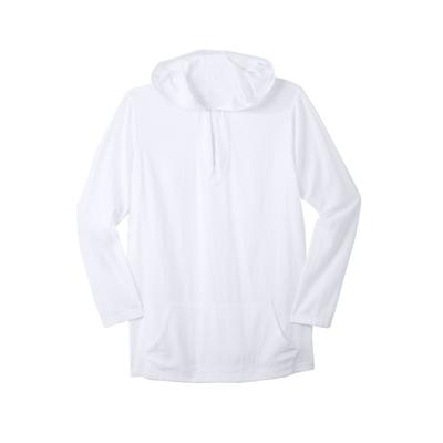 Men's Big & Tall Gauze Pullover Hoodie by KS Island in White (Size 3XL)