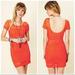 Free People Dresses | Free People Orange Lace Sheer Mid Section Bodycon Dress | Color: Orange | Size: M