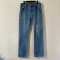 Levi's Jeans | Levi’s Men’s 501 Light Wash Distressed Straight Leg Jeans Size 34 X 36 | Color: Blue/White | Size: 34