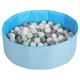 Selonis Children Colourfull Foldable Ballpit With 300 Balls, Blue:White/Grey/Mint