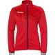 Kempa Wave 26 Poly Jacket Women Damen Mädchen Sport Fußball Trainingsjacke Sweatshirt Jacke Sweatjacke - elastisches Trainings-Sweatshirt mit Reißverschluss-Taschen - taillierter Schnitt, rot/chilirot