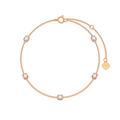 YDD 9ct Solid Gold Bracelet for Women Girls, Real Gold Thin Bracelet with Simulated Diamond Birthday Mothers' Day Gifts for Mum/Wife/Girlfriend/Her, 6.5+1''+1" (Rose Gold, 9CT Solid Gold)