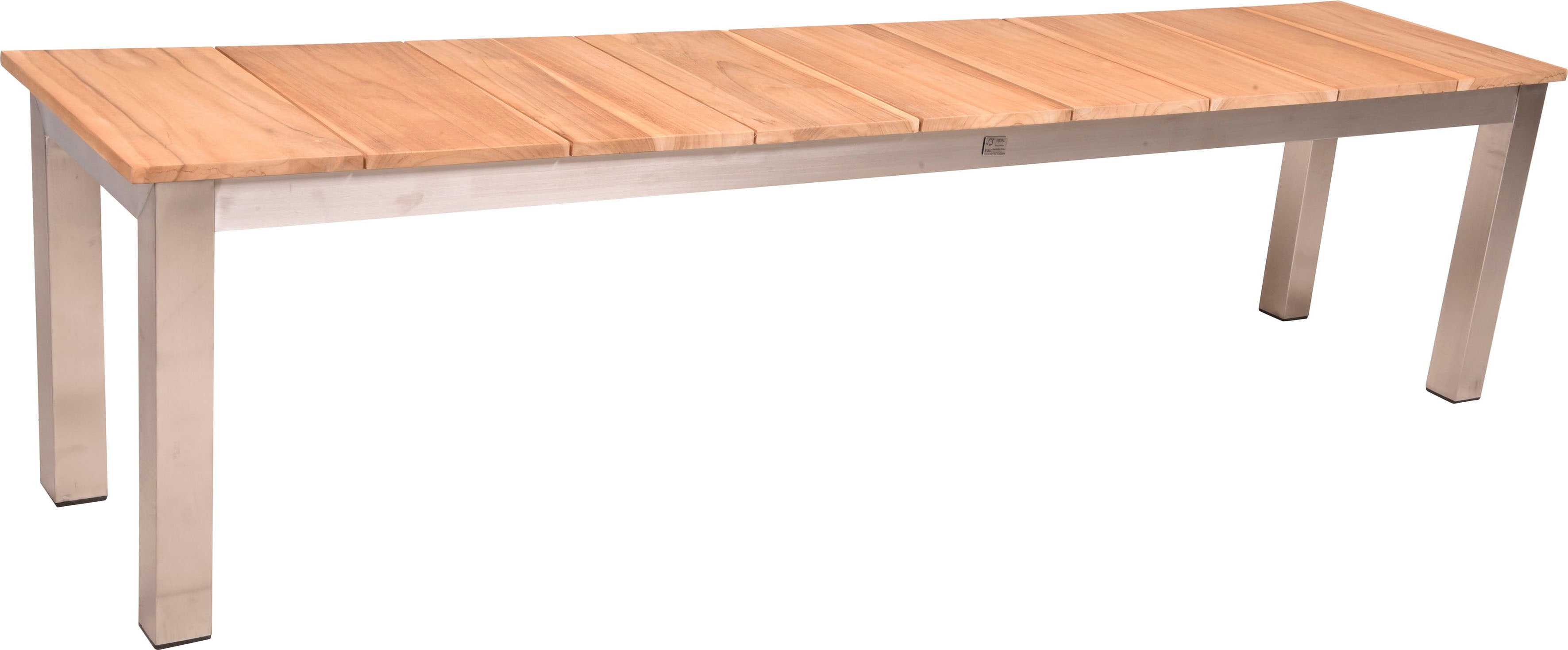 Gartenbank GARDEN PLEASURE "DALLAS", braun, B:180cm H:45cm T:38cm, Edelstahl, Holz, Sitzbänke Image