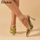 Eilyken-Escarpins pointus à talons hauts pour femmes mules dorées et argentées chaussures à talons