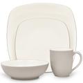 Noritake Colorwave Square 4 Piece Place Setting, Service for 1 Ceramic/Earthenware/Stoneware in White | Wayfair 5108-04P