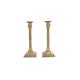 Charming Pair of Unique Vintage Brass Candlesticks with Square Stems and Bases || Two Matching Vintage Candle Holders with Wonderful Patina