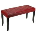 Cortesi Home Mozart Tufted Piano Bench Ottoman Red