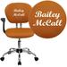 Personalized Mid-Back Orange Mesh Swivel Task Office Chair with Chrome Base and Arms [H-2376-F-ORG-ARMS-TXTEMB-GG] - Flash Furniture H-2376-F-ORG-ARMS-TXTEMB-GG