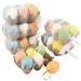 36 Pack Shimmering Foam Easter Bunny Eggs Hanging Ornaments with Egg Holder Easter Decoration for Tree Kids