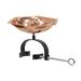 Achla Designs 15"L Round Copper Plated Finish Stainless Steel Bee Fountain and Birdbath w/ Wrought Iron Over Rail Bracket