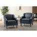 Lucretius Contemporary and Classic Leather Armchair with Nailhead Trim Set of 2 by HULALA HOME