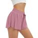 Bodychum Flowy Sports Shorts High Waisted 2 in 1 Double Layer Leisure Sports Tennis Skirts Quick Drying Fabric Slim and Skinny Summer Training Wear for Ladies Sports Skirtsï¼ˆPurple XLï¼‰