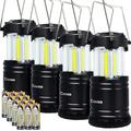 Set of 4 LED Camping Lantern COB Ultra Bright Collapsible Portable Camping Lamp