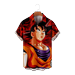 Hawaiian Shirt Anime Dragon Ball Bowling Shirt Short Sleeve Button Down Son Goku Printing Shirt Casual Aloha Beach Tees Sizes Kids-Adult Unisex