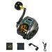 EXBERT USB Rechargeable Carbon Fiber Baitcasting Reel 9+1BB Electric Fishing Reel with Display High Speed 6.4: 1 Gear Ratio Magnetic Brake System Baitcaster Reel For Left Hand