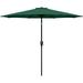 9 ft Market Outdoor Patio Umbrella with Button Tilt and Crank Waterproof UV Resistant Green