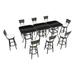 Patio Festival Metal 11-Piece Outdoor Dining Set in Black/Brown Finish