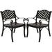 FULLWATT Outdoor Patio Retro Bistro Cast Aluminum Dining Chairs 2 Sets