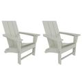 WestinTrends Ashore Adirondack Chairs Set of 2 All Weather Poly Lumber Outdoor Patio Chairs Modern Farmhouse Foldable Porch Lawn Fire Pit Plastic Chairs Outdoor Seating Sand