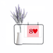 Love Heart 8 Poker Artificial Lavender Flower Vase Bottle Card