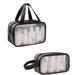 2 PCS Clear Makeup Bag PVC Waterproof Cosmetic Bag Large Clear Travel Toiletry Organizer Bag Set Clear Plastic Tote Bags Transparent Cosmetic Bag Clear Tote Bags Large Capacity Thickened Wash Bag