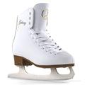 SFR Galaxy Figure Ice Skate with Pre-Sharpened Carbon Stainless Blade and Ergonomic Heel Design | Timeless and Elegant Women's and Men’s Ice Skating Nu-buck Sueded Feel Lining and Printed Side Details