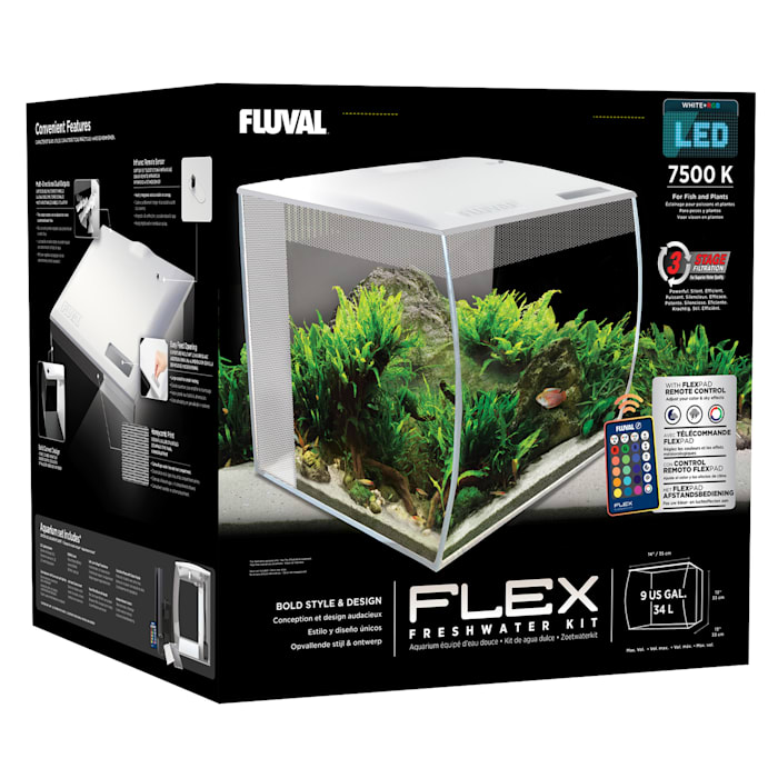 Flex White Tank Aquarium Kit, 9 Gallon