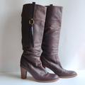 Coach Shoes | Coach Womens Morgann Knee Tall Heeled Pull On Boots Brown Leather Sz 9 1/2 B Guc | Color: Brown | Size: 9.5