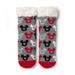 Disney Accessories | Disney Mickey Heart Icon Sherpa-Cuff Slipper Socks Gray & Red | Color: Gray/Red | Size: Os