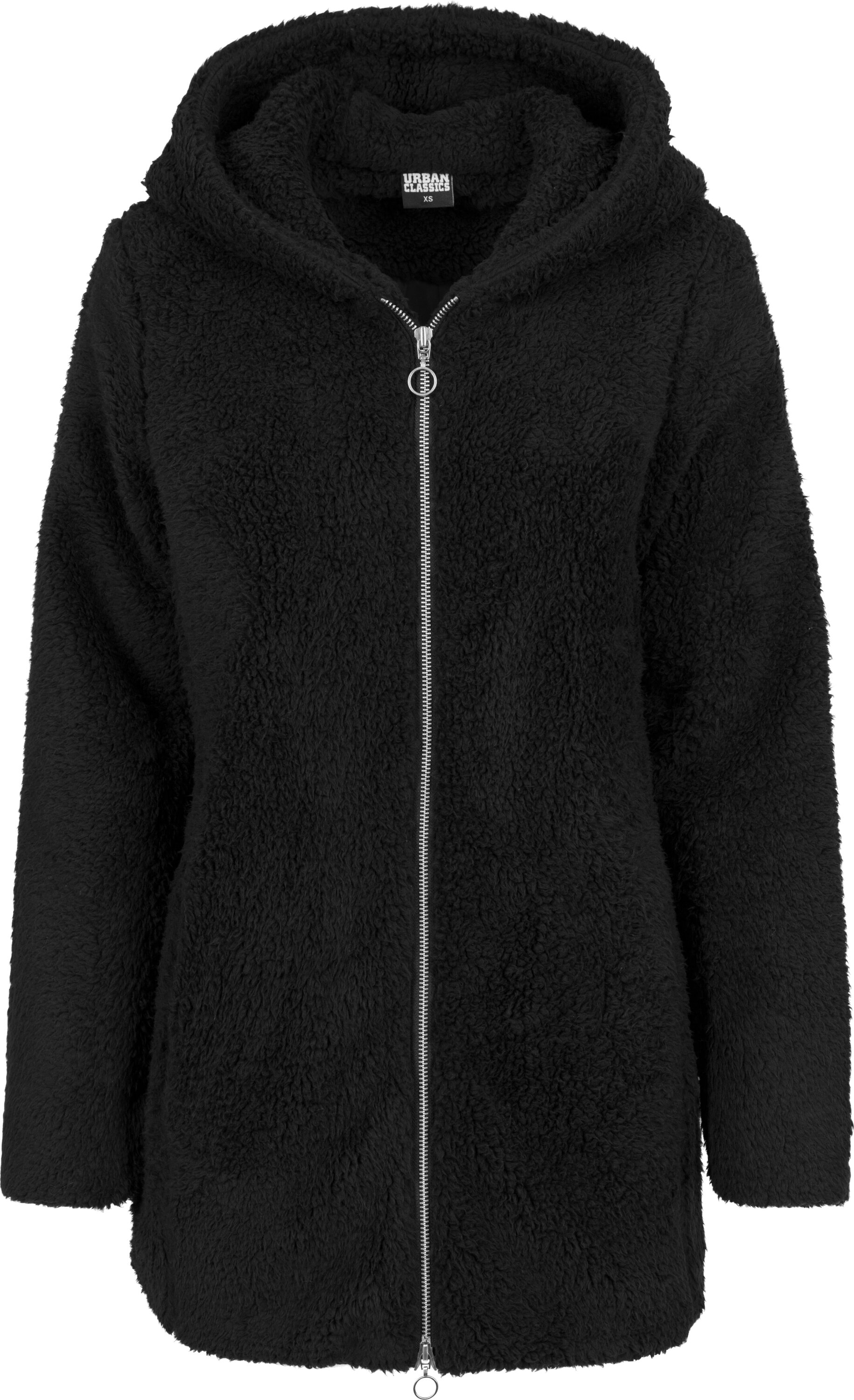 Allwetterjacke URBAN CLASSICS "Urban Classics Damen Ladies Sherpa Jacket", Damen, Gr. L, schwarz, 100% Polyester, unifarben, normal, ohne Ausschnitt, Jacken Image