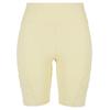 Stoffhose URBAN CLASSICS "Urban Classics Damen Ladies High Waist Tech Mesh Cycle Shorts", Damen, Gr. 4XL, US-Größen, gelb (softgelb), 80% Polyimid, 20% Elasthan, unifarben, skinny fit, Hosen