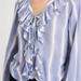 American Eagle Outfitters Tops | American Eagle Cropped Top Sz M Blue White Striped Ruffle Bell Sleeve Lace Up | Color: Blue/White | Size: M