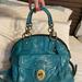 Coach Bags | Coach Ltd. Edition 65th Anniversary Turquoise Patent Leather Francine Satchel | Color: Blue/Gold | Size: See Photos