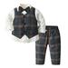 ZHAGHMIN Birthday Boy Shirt 4 Toddler Boys Long Sleeve T Shirt Tops Plaid Vest Coat Pants Child Kids Gentleman Outfits Sweater Boy Sweat Suits For Boys Baby Outfits Clothes Set For Baby Boy Winter C