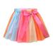 ZHAGHMIN Preppy Outfits Girls Set Edition Fashion Cartoon Style T Shirt And Rainbow Skirt Two Piece Set Birthday New Stuff 24 Month Girl Clothes Newly Born Woman Ruffle Pants For Babies Girls Size 4