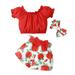 ZHAGHMIN Toddler Girls Halter Floral Flared Set Toddler Girls Short Sleeve Tops And Floral Prints Shorts Headbands Outfits 5 Girl Clothes Winter Outfits Teens Winter Clothes Teen Girl Set Little Gir