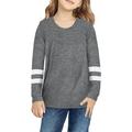 Kids Teen Girls Casual Crewneck Tunic Tops Long Sleeve Pullover Sweatshirt Casual Loose Blouse T Shirt