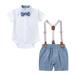 ZHAGHMIN 3T Pants For Boys Baby Boys Cotton Summer Gentlemen Outfits Short Sleeve Bowtie Romper Suspender Shorts Outfits Clothes Suit Set Baby Boys Suspenders And Bow Tie Set Boys Clothes 8 10 Bow T