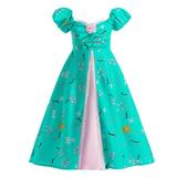 HuaAngel Girls Puffed Balloon Sleeve Floral Print Lace Princess Dress F1048 Sizes 4-12