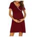 Sleeve Wearing Maternity Waist Shower Baby Hight Short Dress Or Women For Daily Maternity dress