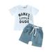 Arvbitana Baby Boys Mother s Day Outfits Letters Print Short Sleeve T-Shirt + Drawstring Short Pants Summer Casual Clothes Set 2Pcs 0-24M