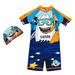 BULLPIANO Baby/Toddler Boy Swimsuit Rashguard Swimwear One-Piece with Swim Cap 1-6 Years - Shark