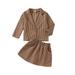 ZHAGHMIN Little Girl Outfits Size 7/8 Toddler Kids Baby Girls Plaid Long Sleeve Shirt Jacket Coat Patchwork Skirt Outfit Clothes Set 2Pcs Teens Outfits Outfit Girls Headband Gift Set Clothes Gift Se