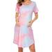 Women s Split Long Maternity Dress Short Sleeve Ruched Pregnancy Clothes